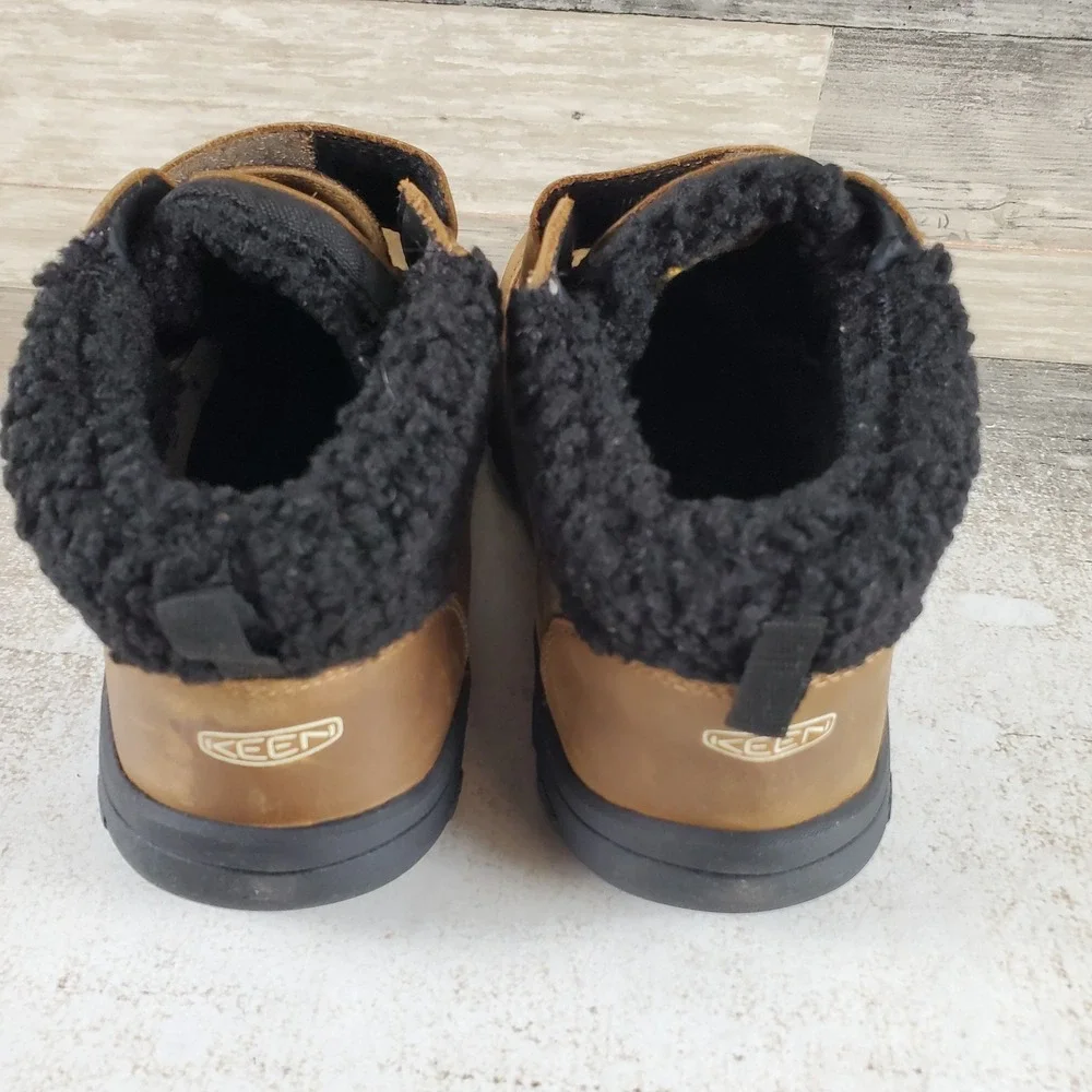 Keen Kootenay IV Kids Shoes Sz 3 Toasted Coconut Vapor Leather Lined Waterproof